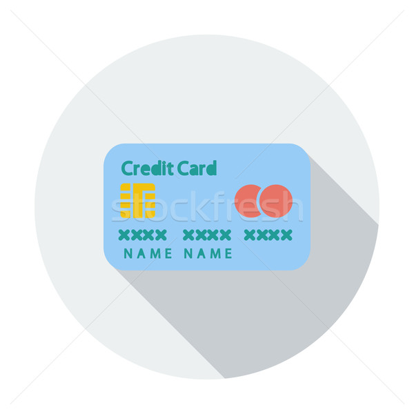 Credit card single flat icon. Stock photo © smoki