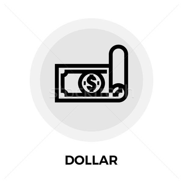 Foto stock: Dólar · ícone · vetor · isolado · branco