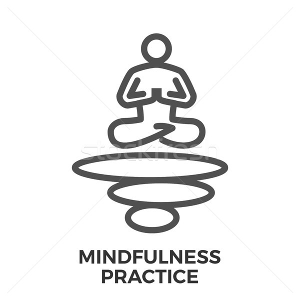 Mindfulness practice thin line vector icon Stock photo © smoki