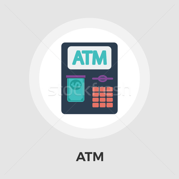 ATM flat icon Stock photo © smoki