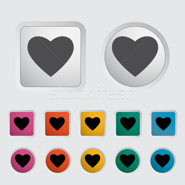 Stockfoto: Hart · icon · zwarte · silhouet · eps · liefde