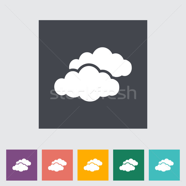 Overcast single flat icon. Stock photo © smoki
