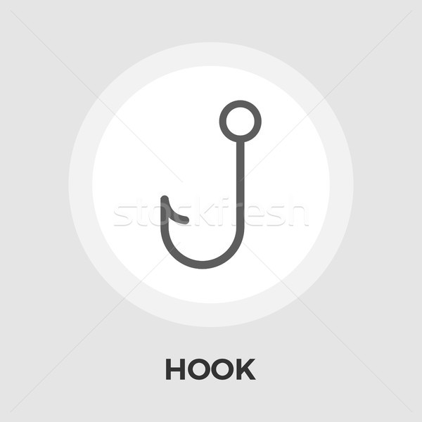 Fishhook vector flat icon Stock photo © smoki