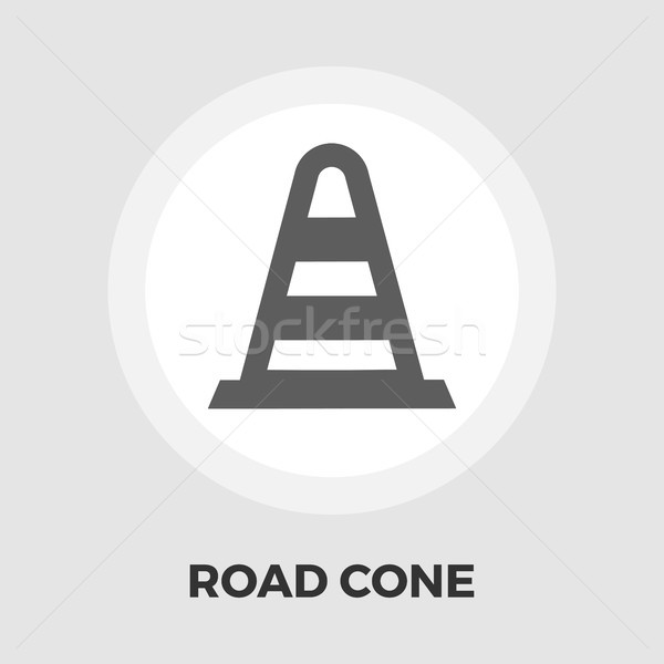 Road Cone icon flat Stock photo © smoki