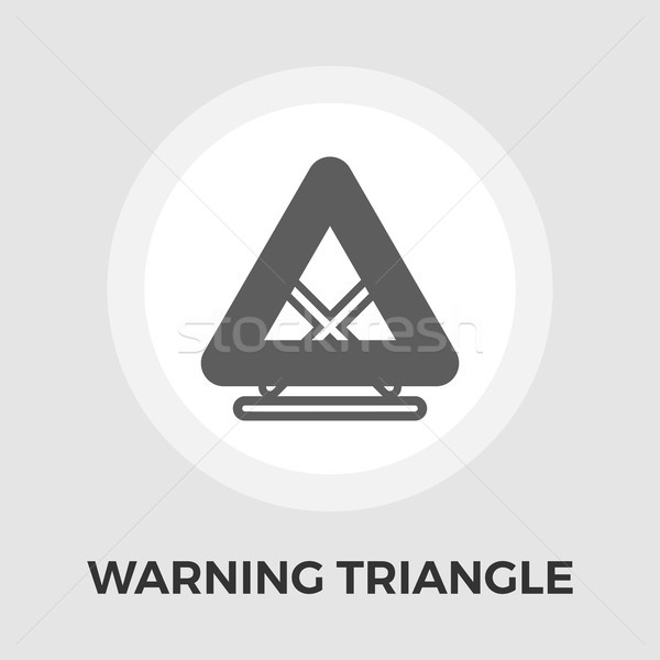 Warning triangle vector flat icon Stock photo © smoki