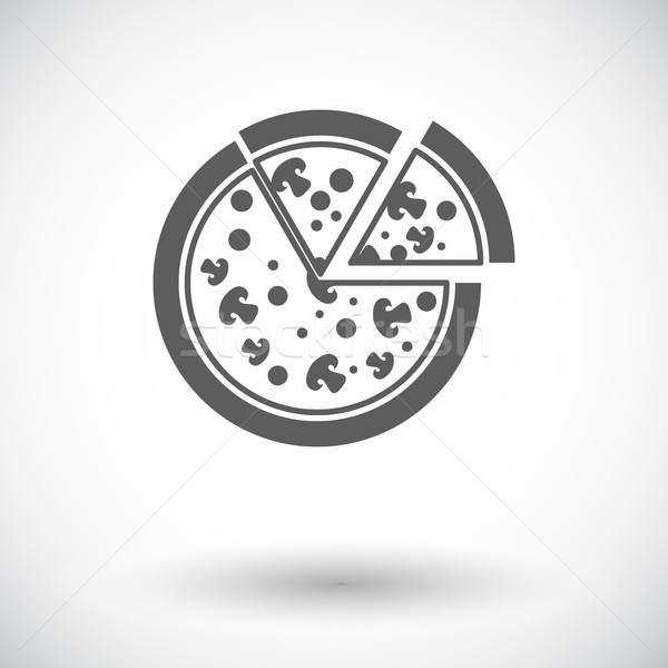 Pizza flat icon Stock photo © smoki