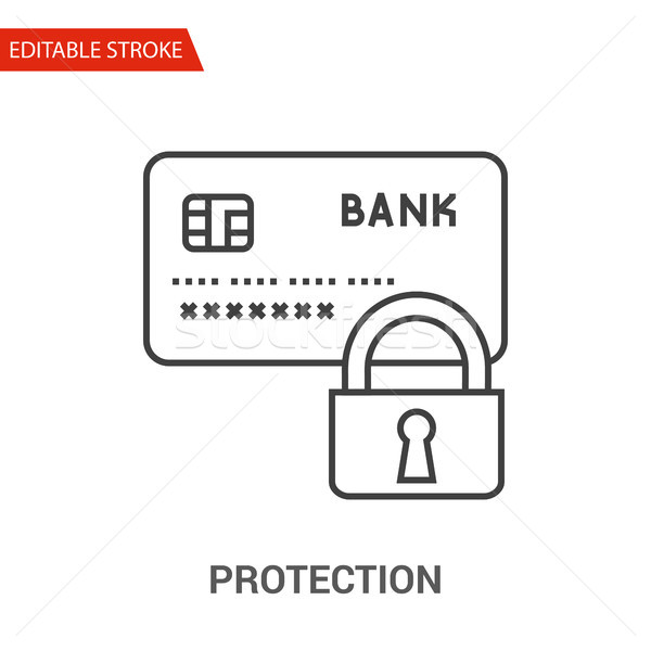 Protection Icon. Thin Line Vector Illustration Stock photo © smoki