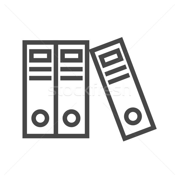 Office Folders Thin Line Vector Icon Stock photo © smoki