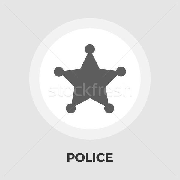 Police icon flat Stock photo © smoki