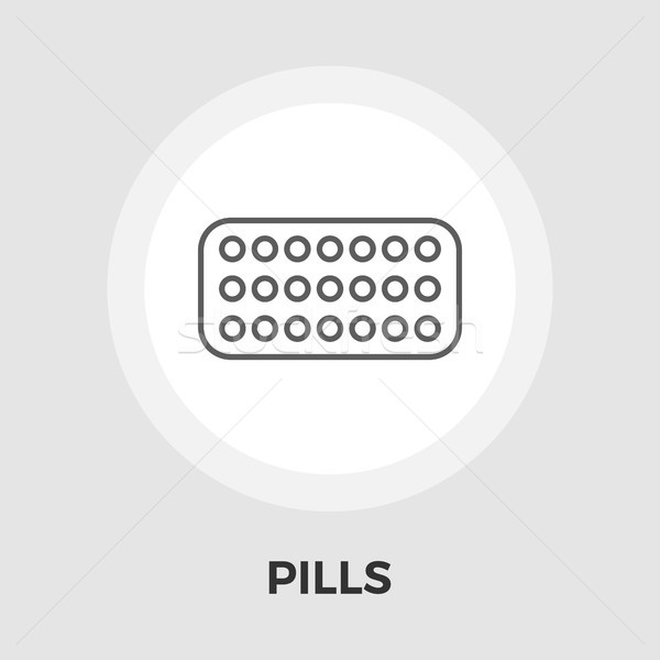 Fogamzásgátló tabletták vektor ikon izolált fehér Stock fotó © smoki