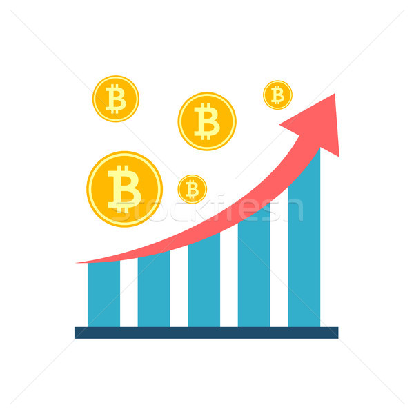 分析 ベクトル アイコン bitcoinの コイン グラフ ストックフォト © smoki