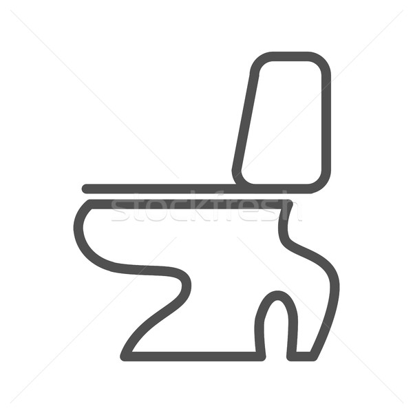 Toilet lijn icon dun vector geïsoleerd Stockfoto © smoki