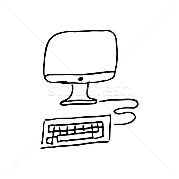 Computer Technologie Tastatur Kunst Bildschirm schwarz Stock foto © smoki