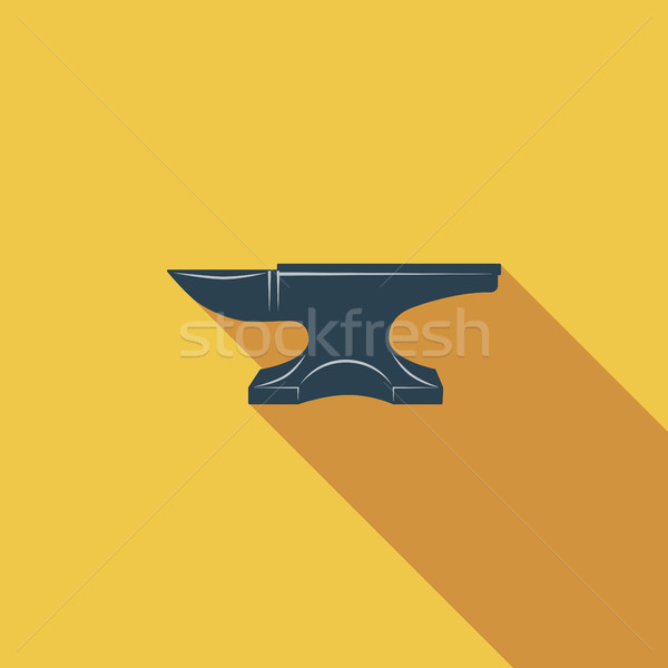 Yunque herrero icono vector largo Foto stock © smoki