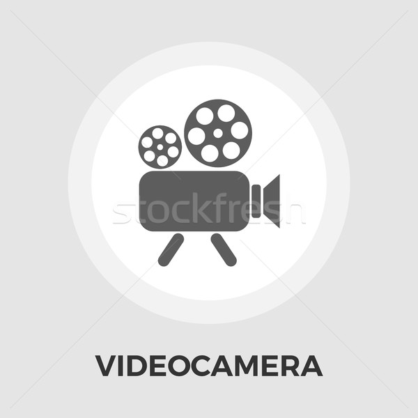 Videókamera ikon vektor izolált fehér szerkeszthető Stock fotó © smoki
