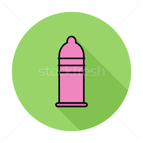 Condoom icon vector lang schaduw web Stockfoto © smoki
