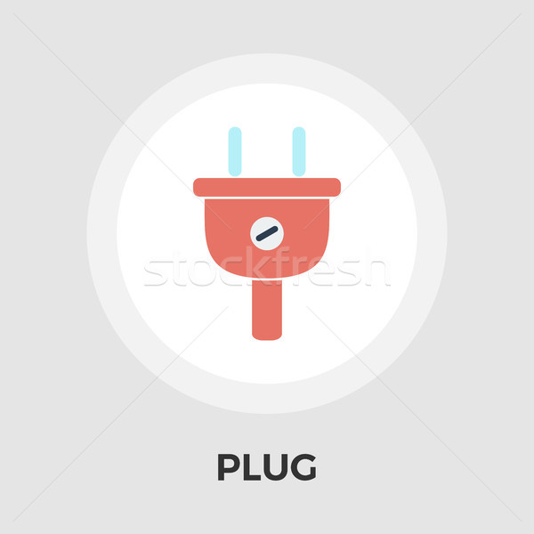 Electrical plug flat icon Stock photo © smoki