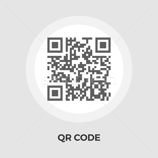 Stock fotó: Qr · kód · ikon · vektor · izolált · fehér · szerkeszthető