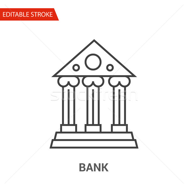 Bank Icon. Thin Line Vector Illustration Stock photo © smoki