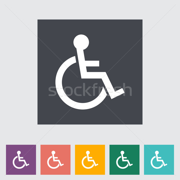 Disabili icona blu pittura help silhouette Foto d'archivio © smoki