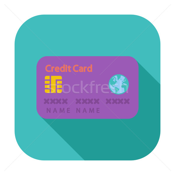 Credit card single flat icon. Stock photo © smoki