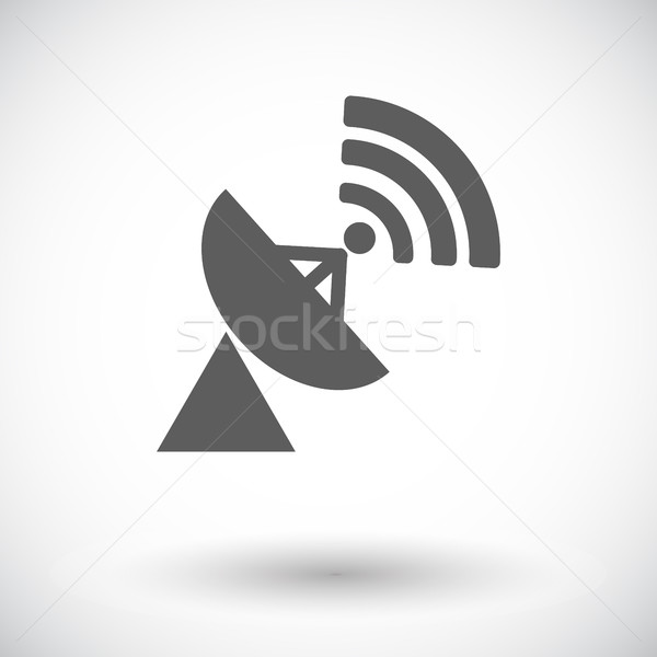 Foto stock: Satélite · antena · icono · blanco · televisión · mundo