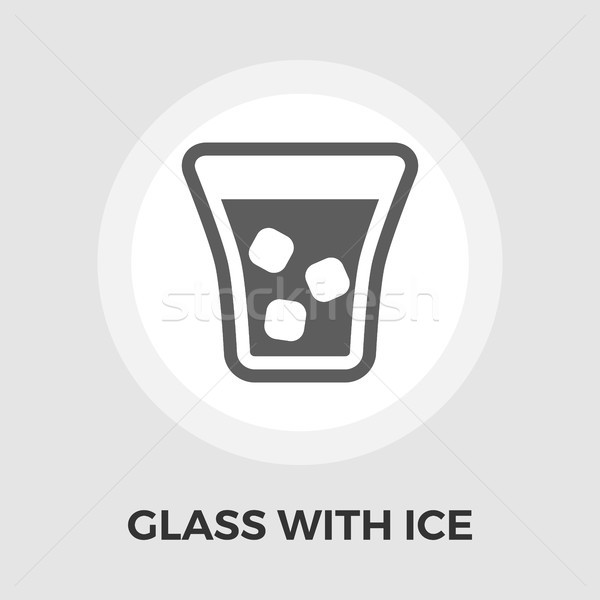 Foto stock: Vidrio · hielo · icono · vector · aislado · blanco