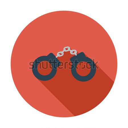 наручники икона вектора долго тень веб Сток-фото © smoki