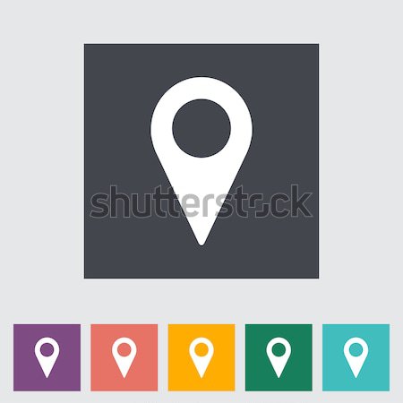 Stock photo: Map pointer flat single icon.