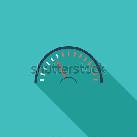 Sebességmérő ikon vektor hosszú árnyék háló Stock fotó © smoki