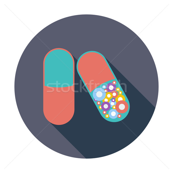 Pillen icon kleur gezondheid ziekenhuis geneeskunde Stockfoto © smoki