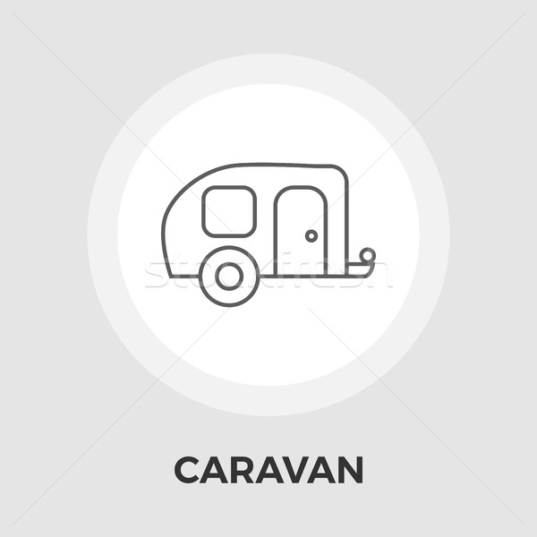 Caravana icoană vector izolat alb Imagine de stoc © smoki
