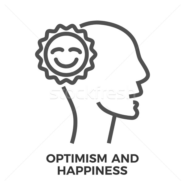 Optimizmus boldogság vékony vonal vektor ikon Stock fotó © smoki