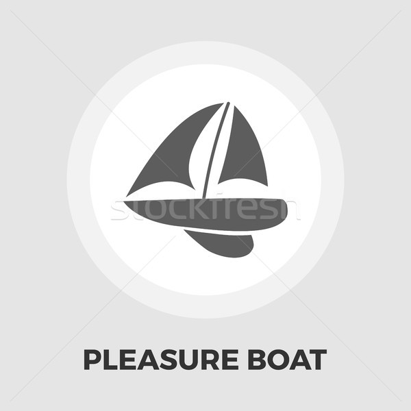 Placer barco icono vector aislado blanco Foto stock © smoki