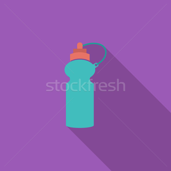 Sport une bouteille d'eau icône vecteur longtemps ombre [[stock_photo]] © smoki