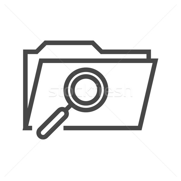 Stock photo: Search Folder Thin Line Vector Icon