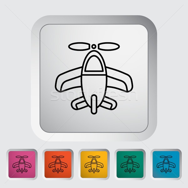 Repülőgép játék ikon vékony vonal vektor Stock fotó © smoki