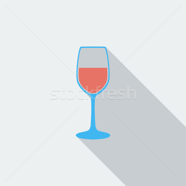 Vin icoană sticlă de vin vector lung umbră Imagine de stoc © smoki