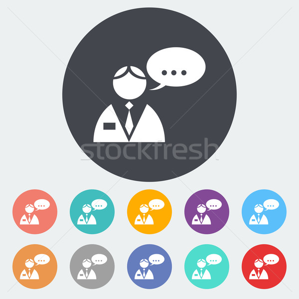 Man speak single icon. Stock photo © smoki