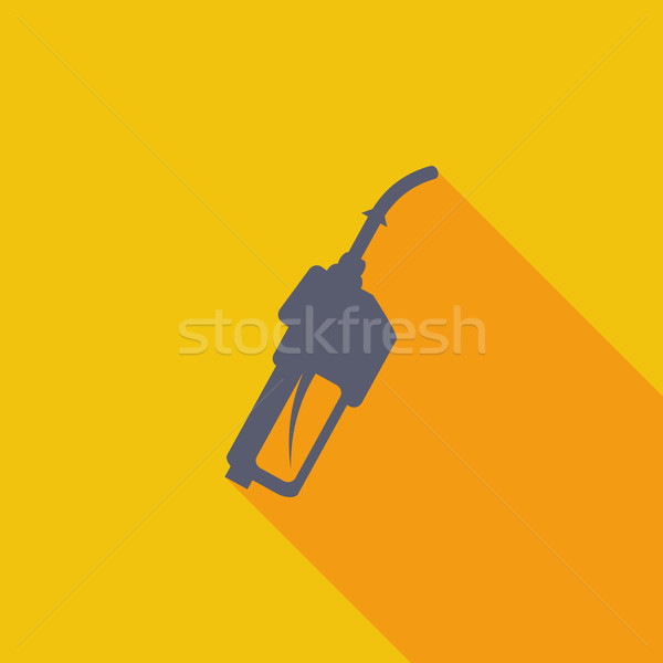 Megtankol fúvóka ikon vektor hosszú árnyék Stock fotó © smoki