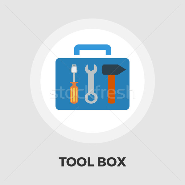 Tool box icon flat Stock photo © smoki