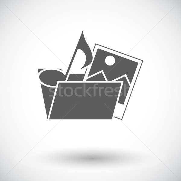 Dobrador ícone branco papel arte assinar Foto stock © smoki