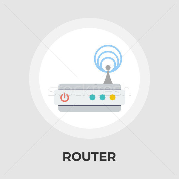 Router icoană vector izolat alb Imagine de stoc © smoki