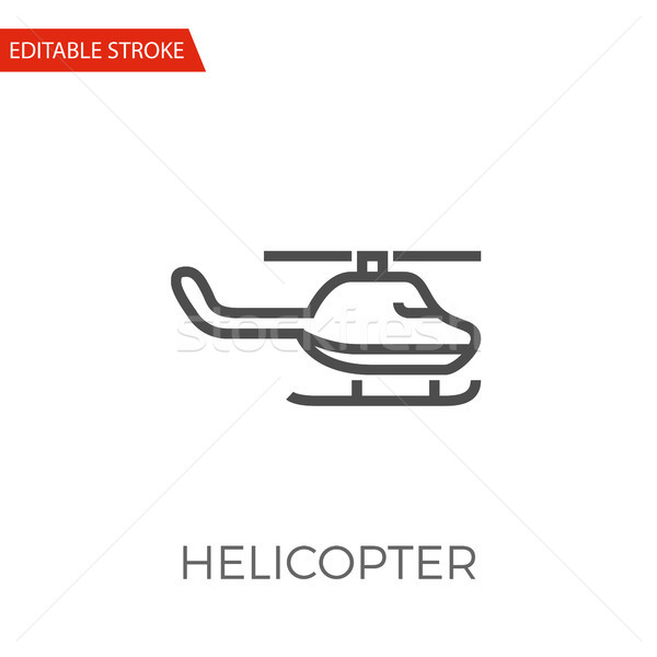 Imagine de stoc: Elicopter · vector · icoană · subtire · linie · izolat