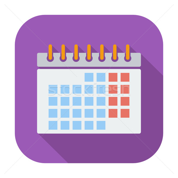 Kalendarza ikona kolor tle czasu czerwony Zdjęcia stock © smoki