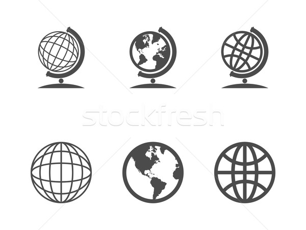 Globe icons Stock photo © smoki