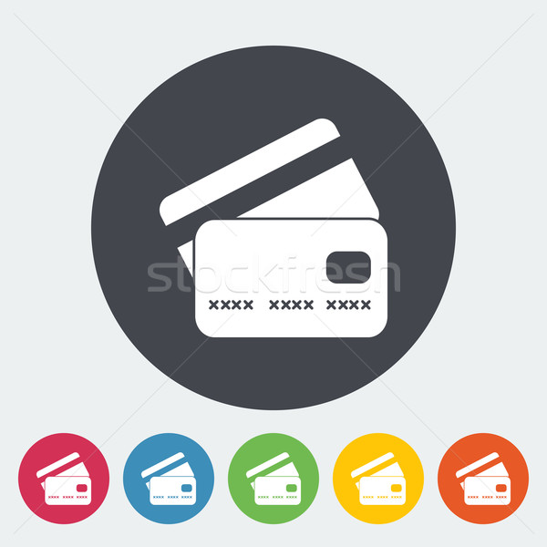 Credit card flat single icon. Stock photo © smoki