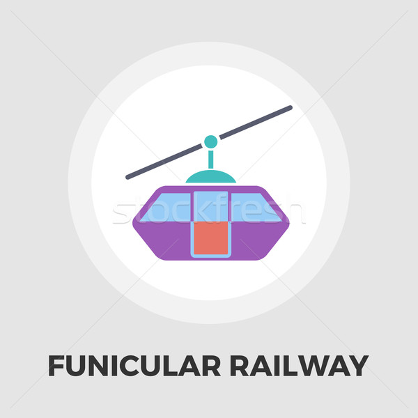 Funicular railway flat icon Stock photo © smoki