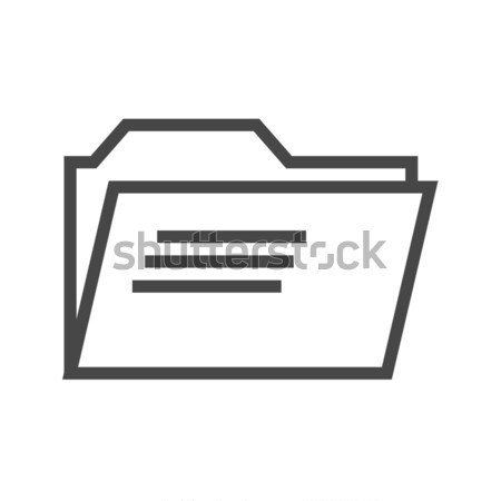 フォルダ 薄い 行 ベクトル アイコン 孤立した ストックフォト © smoki