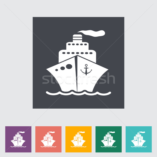 Ship flat icon. Stock photo © smoki